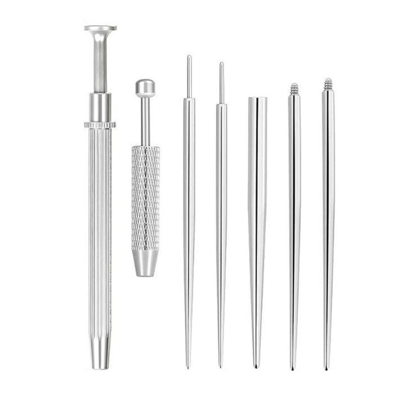 Practical Piercing Tool Set Stainless Steel Texture Suitable for Body Jewelry Insertion from 14G to 20G Safe Applicator