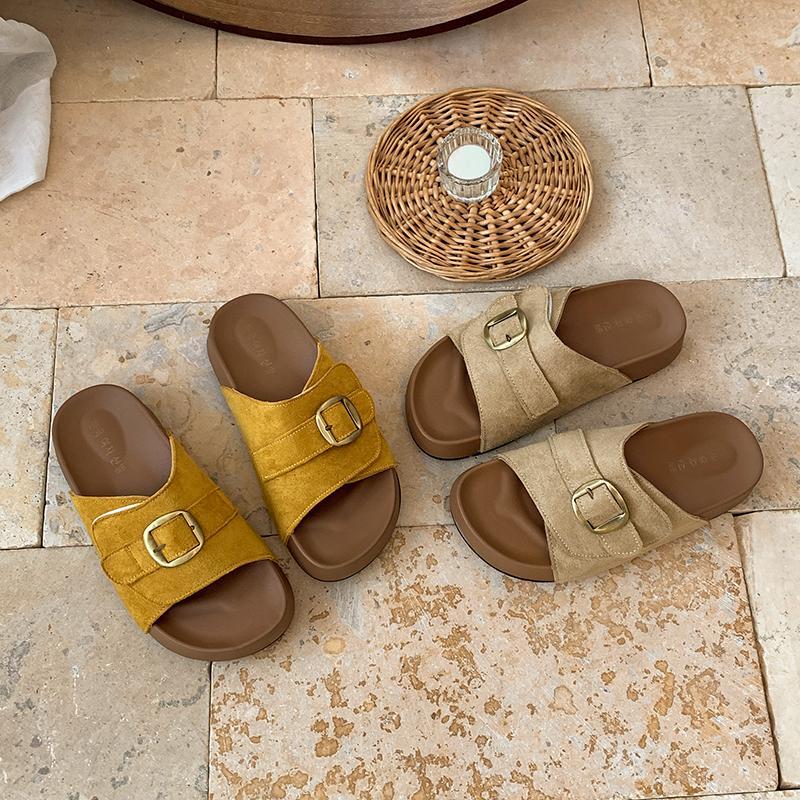 Fashion Shoes Woman's Slippers Slides Platform 2025 Retro Shoes House Slippers Platform Slides Slipers Women 2025