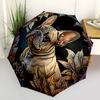 1pc Stained Glass Bulldog Automatic Open/Close Umbrella with Folding feature Compact Travel Umbrella, Lightweight design, for Commuting, Business119