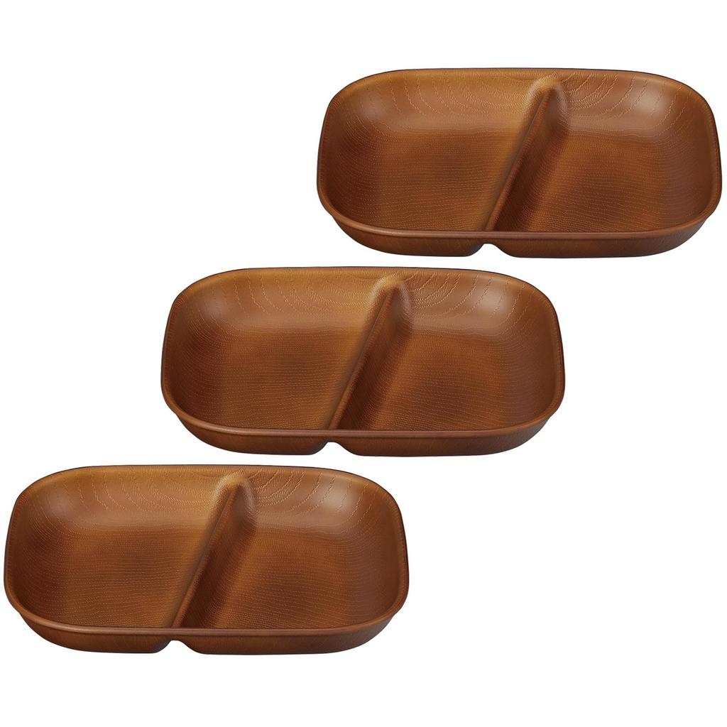 Set of 3 Showa NHhome Square One Plates with Rectangular Clean Made In Microwave and Dishwasher Ideal for Outdoor Activities and Barbecues (CC)