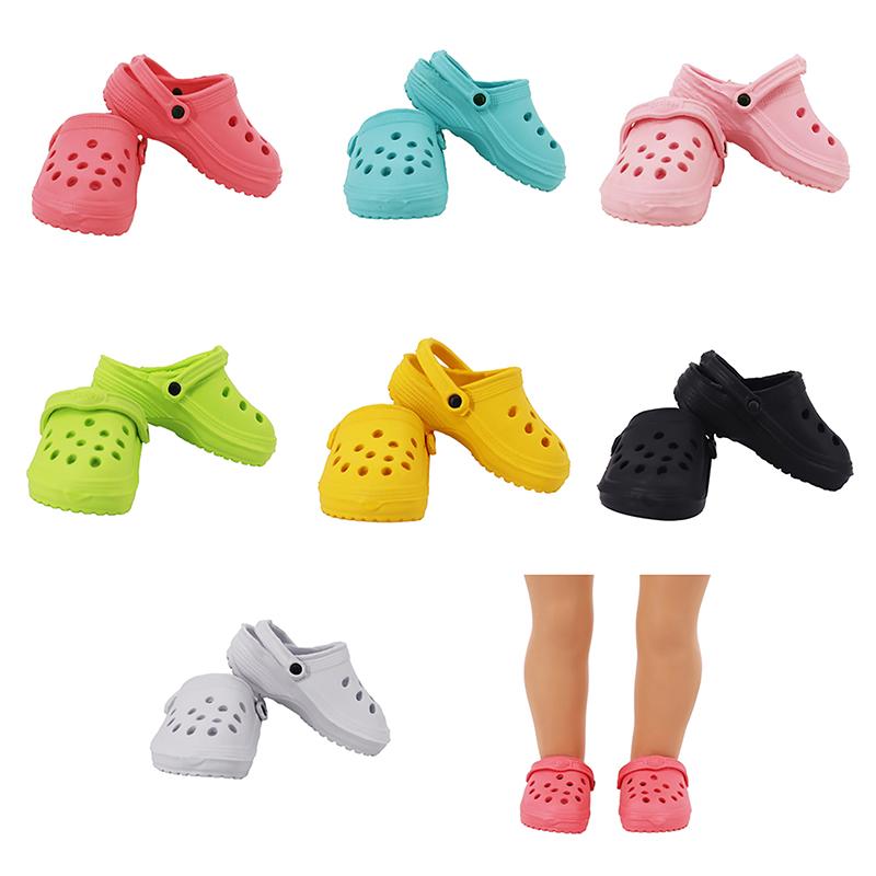 1 pár sandálů pro panenky 18" boty s mini dírkou Oblékání pro panenky Hračka pro panenky Barevné boty Obuv pro panenky