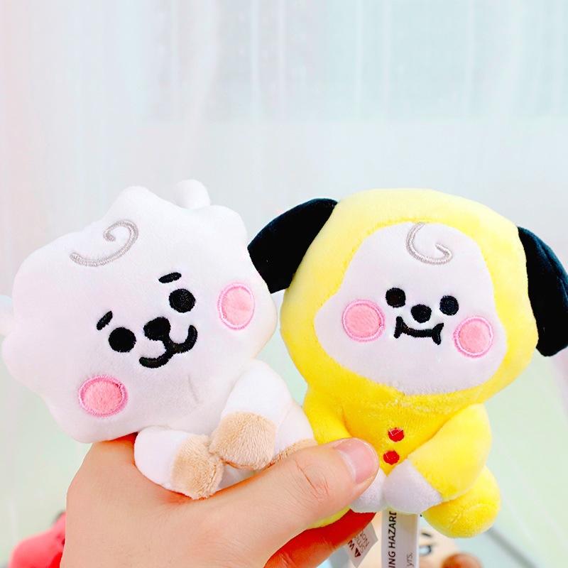 Bts Kpop Bt21 Seating Plush Soft Doll Toy Keychain Keyring Tata Chimmy Cooky