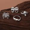 6pcs / Set Vintage Silver Women's Knuckle Ring Heart Ring Set Party Bohemian Jewelry