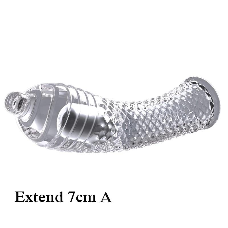 Penishülle in S/L-Größe, verlängert 5/7 cm, wiederverwendbares Kondom, verzögerte Ejakulation, Penisvergrößerung, Sexspielzeug für Männer und Paare