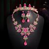 Wedding Accessories Crown Necklace Earring Set High End Look Dance Party Decoration Bride's Jewelry Three Piece Set