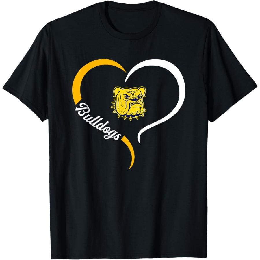 Wauconda Bulldogs Logo Half Heart Slogan HS T-Shirt XXXXXL чёрный
