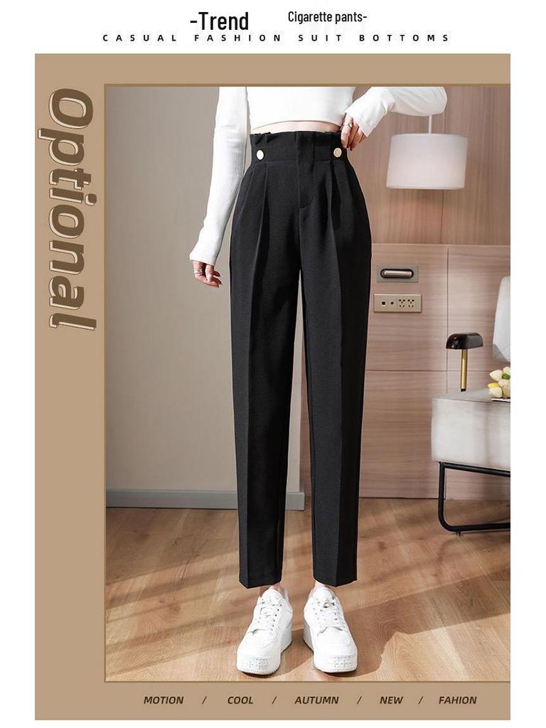 Women's High-Waisted Korean-Style Carrot Pants - Spring New Casual Harem Trousers