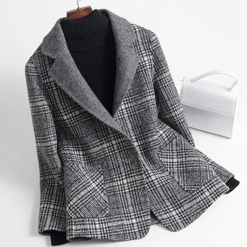 

Женский пиджак-костюм, повседневный, с длинным рукавом, на пуговицах, утолщенный, приталенный, однотонный, профессиональные пальто для костюма 3XL серый