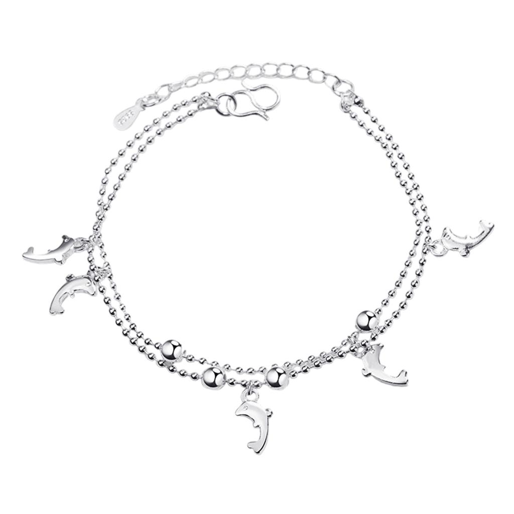 Elegant Silver Plated Bracelet Featuring Minimalist Korean Design And Playful Shark Elements For Fashion Forward Women