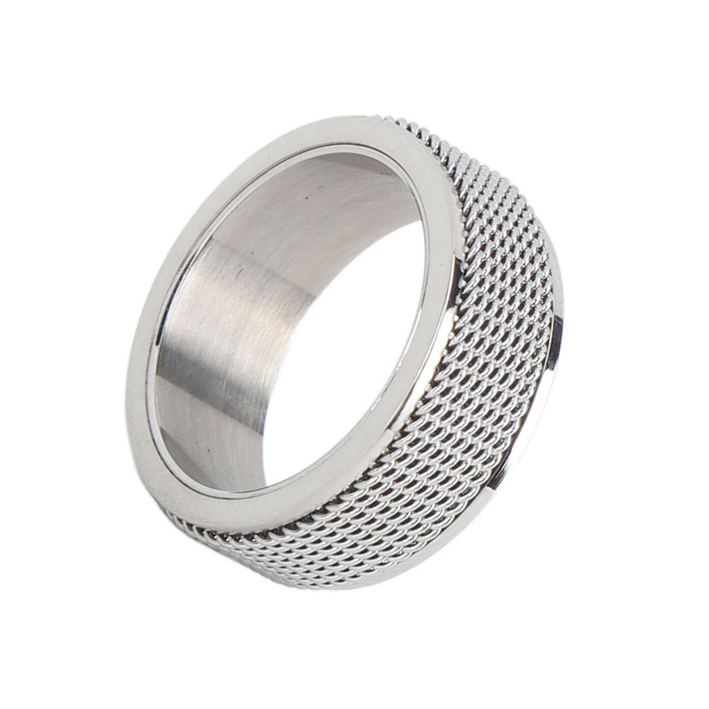 8MM Mens Spinner Ring Noiseless Titanium Steel Cool Anxiety Ring for Anxiety Stress Relieving Black No. 8 57mm 2.2in