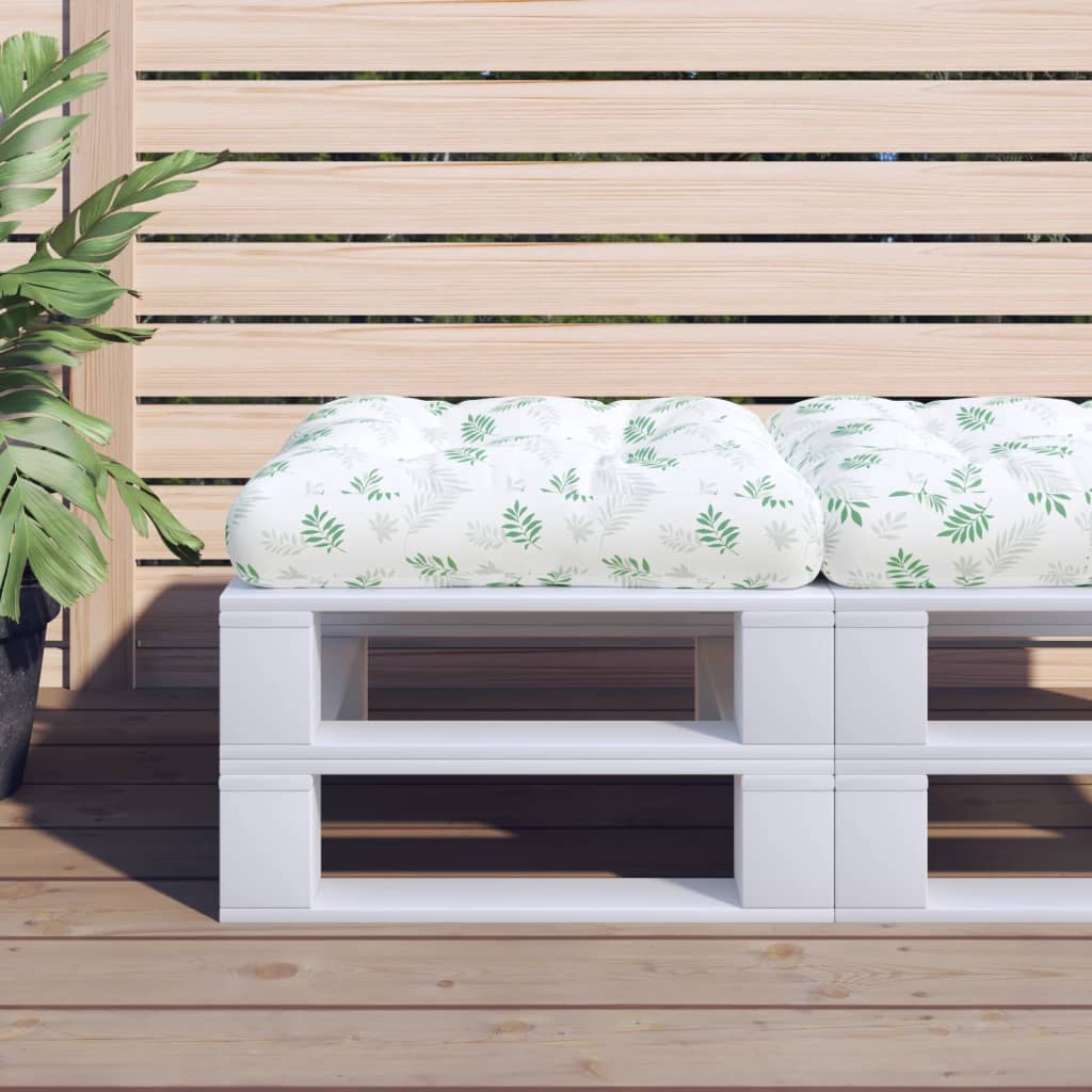 Pallet Cushion with Leaf Pattern 60 x 61.5 x 10 cm Oxford Fabric