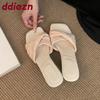 Mode Neu 2025 Mode Niedriger Absatz Damen Hausschuhe Sandalen Schuhe Damen Eckige Zehenpartie Schuhe Flache Damen Hausschuhe Pantoletten Schuhe