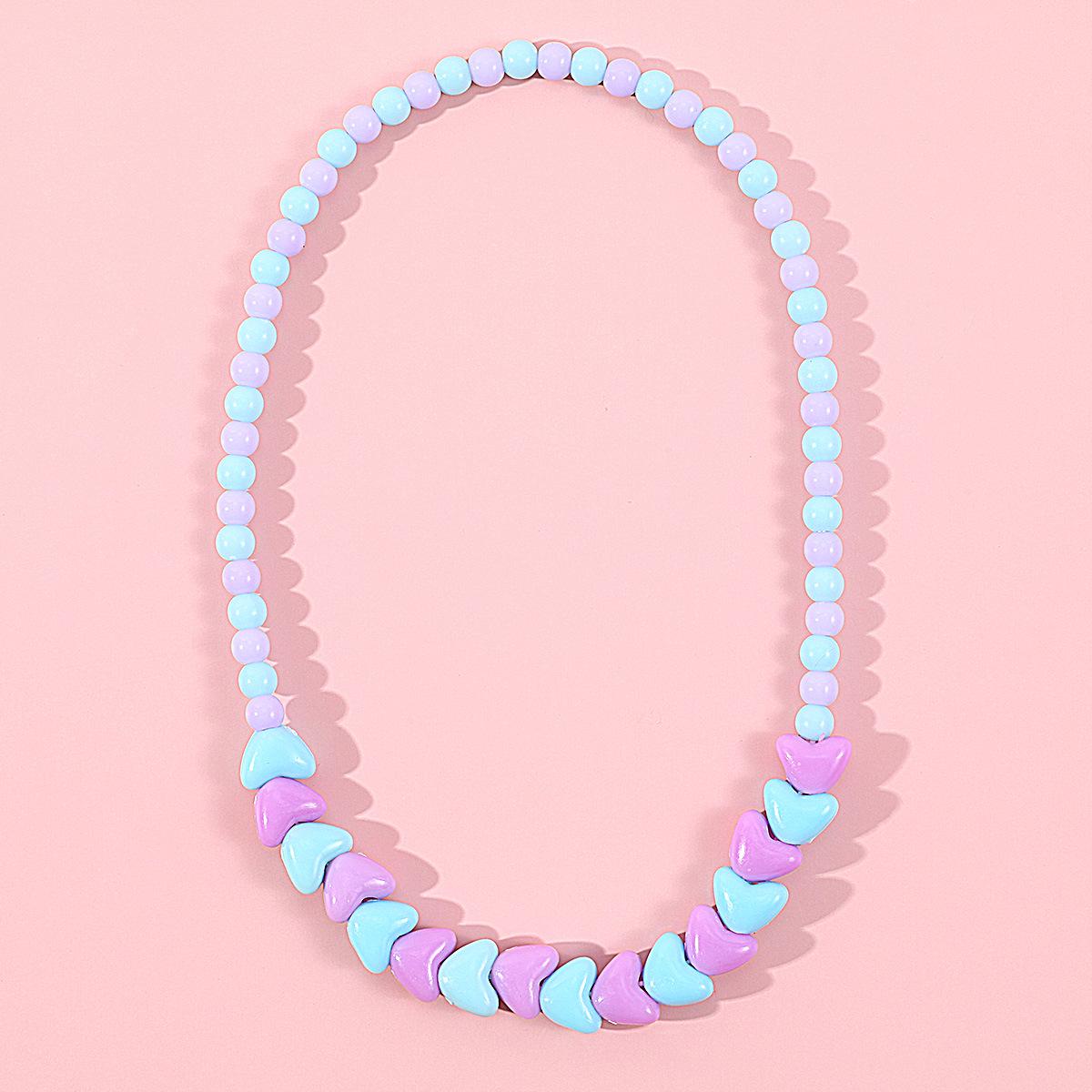 

Детский комплект из цветочного ожерелья и браслета – цветные акриловые бусины