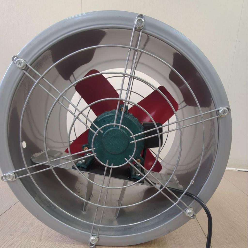 Powerful Industrial Cylindrical Axial Exhaust Fan for Commercial or Household Kitchens and Food Stalls