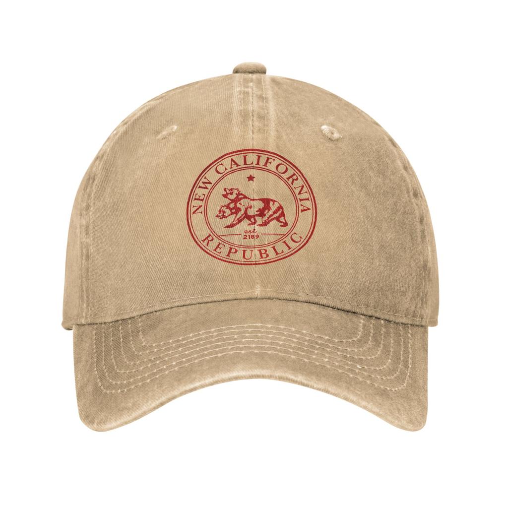 Cappellino Unisex Stampa Republic California Denim Vintage Usurato Lavato Cappellino da Baseball Regolabile