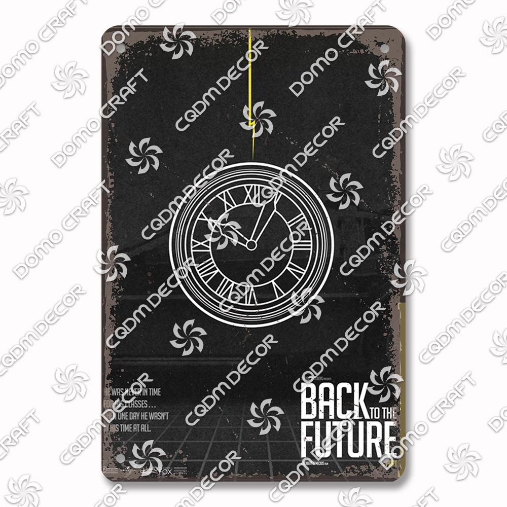 Classic Science Fiction Film Metal Tin Sign, Back to the Future Movie Poster Metal Plates, Cinema Club Cafe Bar Home Wall Decor