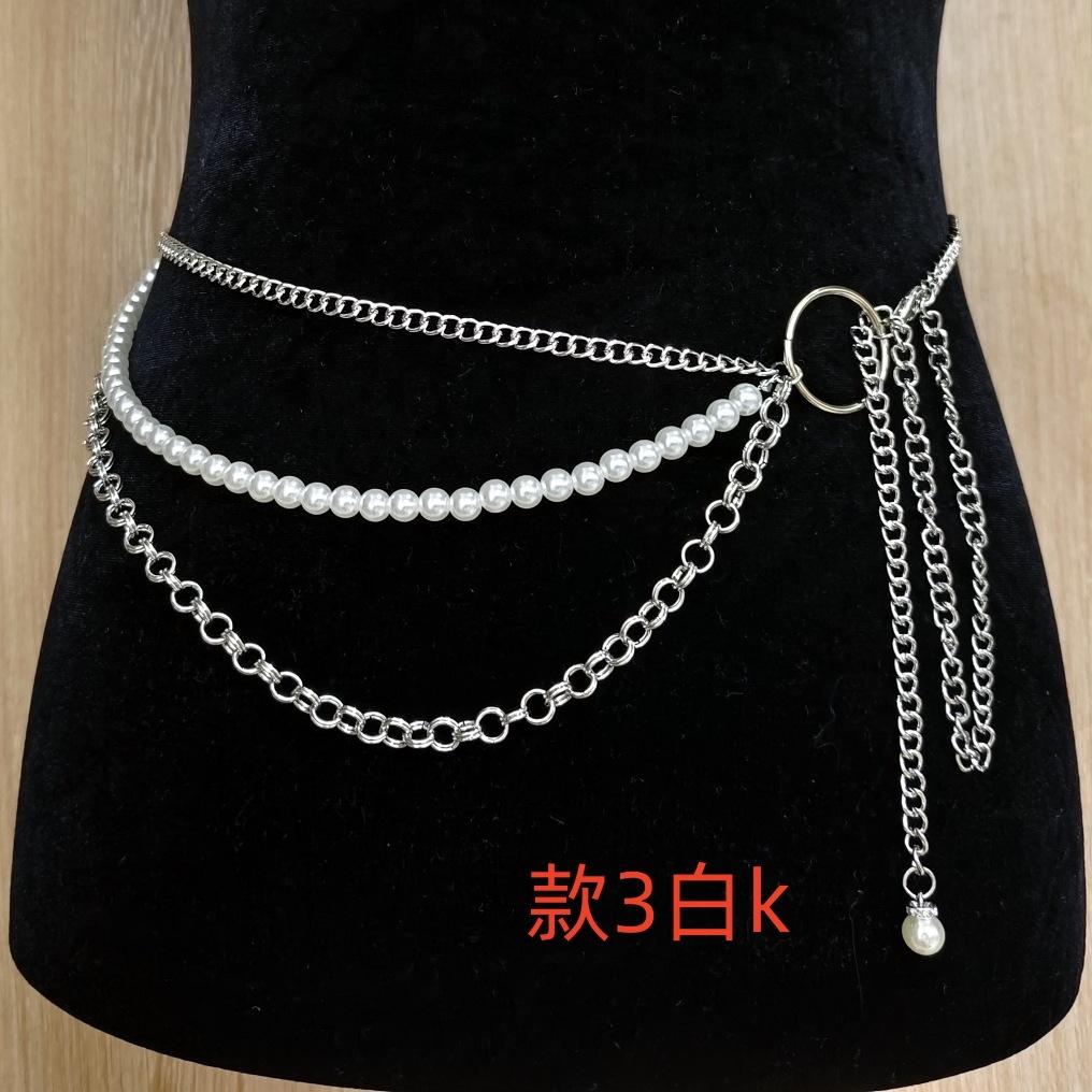 European and American Jewelry Multi-layer Tassel Fashion Imitation Pearl Waist Chain Female Sexy Versatile Body Chain Spot