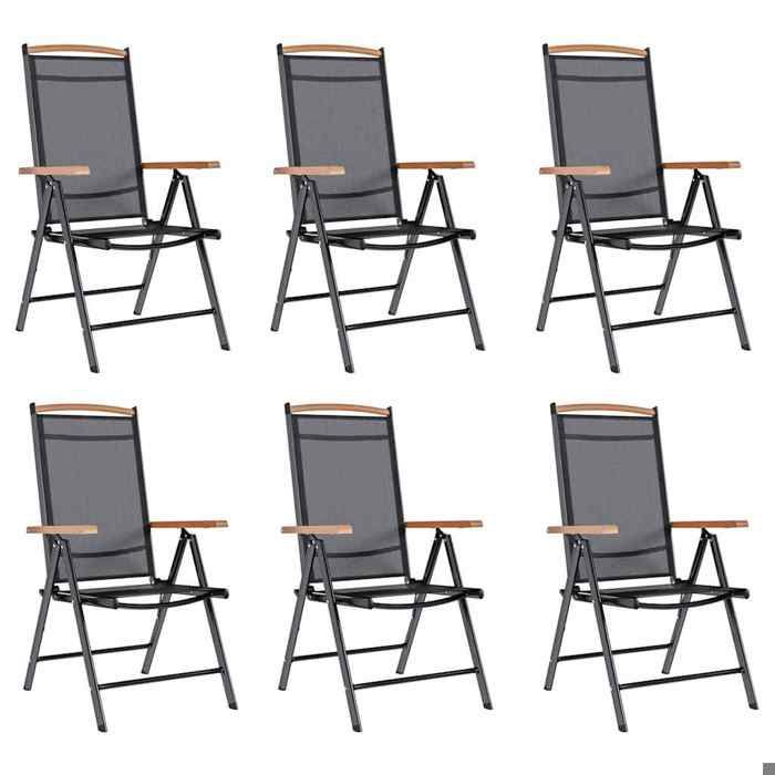 Maison Exclusive - Chaises pliantes 6 pièces Textilène Noir