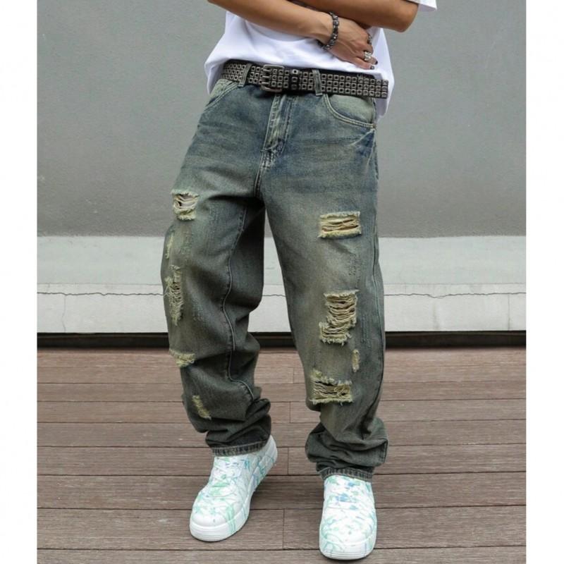 2026 Vintage Washed Ripped Straight Leg