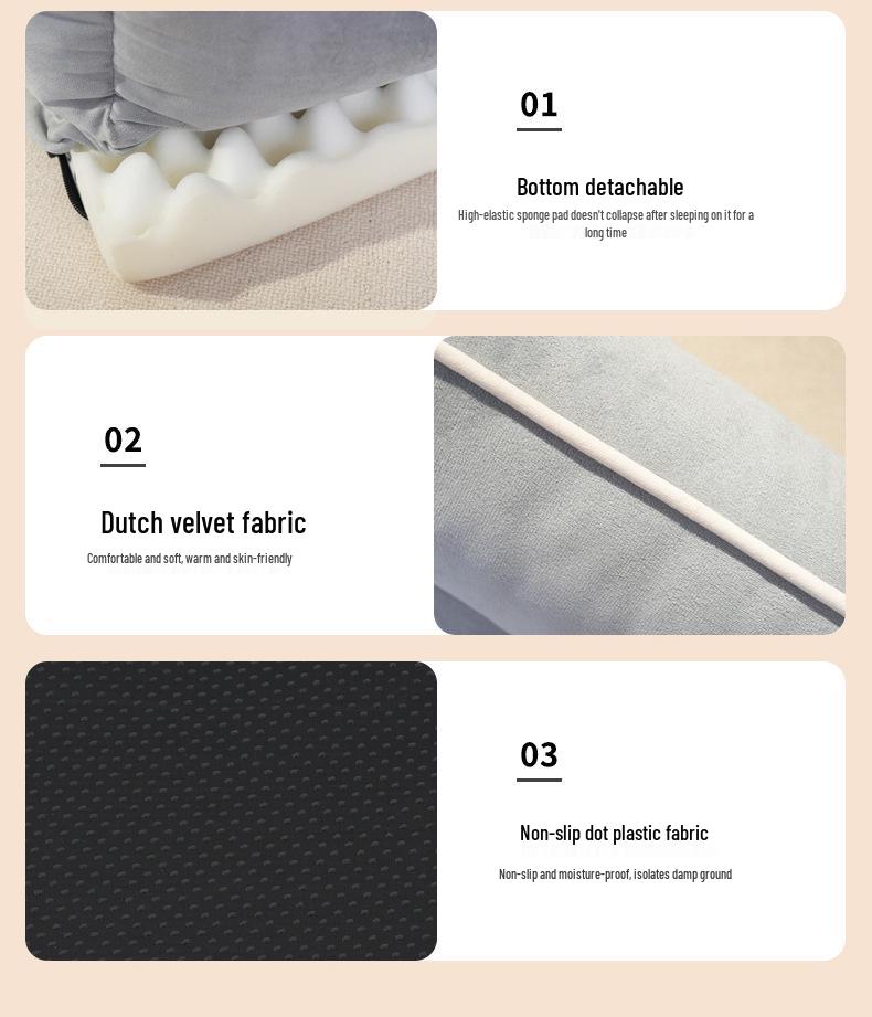 Four Seasons Universal Dog Bed: Soft Fabric Sleep Mat with Removable Egg Crate Foam