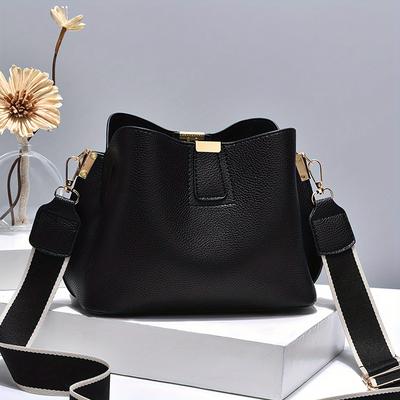Elegantní dámská crossbody kabelka, PU kůže Trendy ležérní kabelka/peněženka přes rameno, všestranná módní kabelka