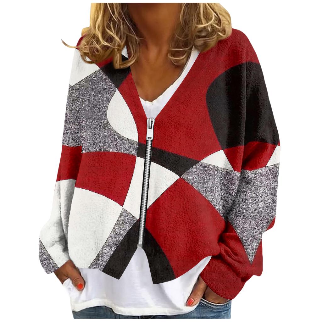 Womens Zip Up Sweaters Sweatshirts Long Sleeve Oversized Jackets Soft Casual Loose Tunic Tops