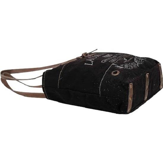 Canvas Hand Bag Upcycled Canvas & Cowhide Tote Bag Radiant Upcycled Canvas Leather Bag