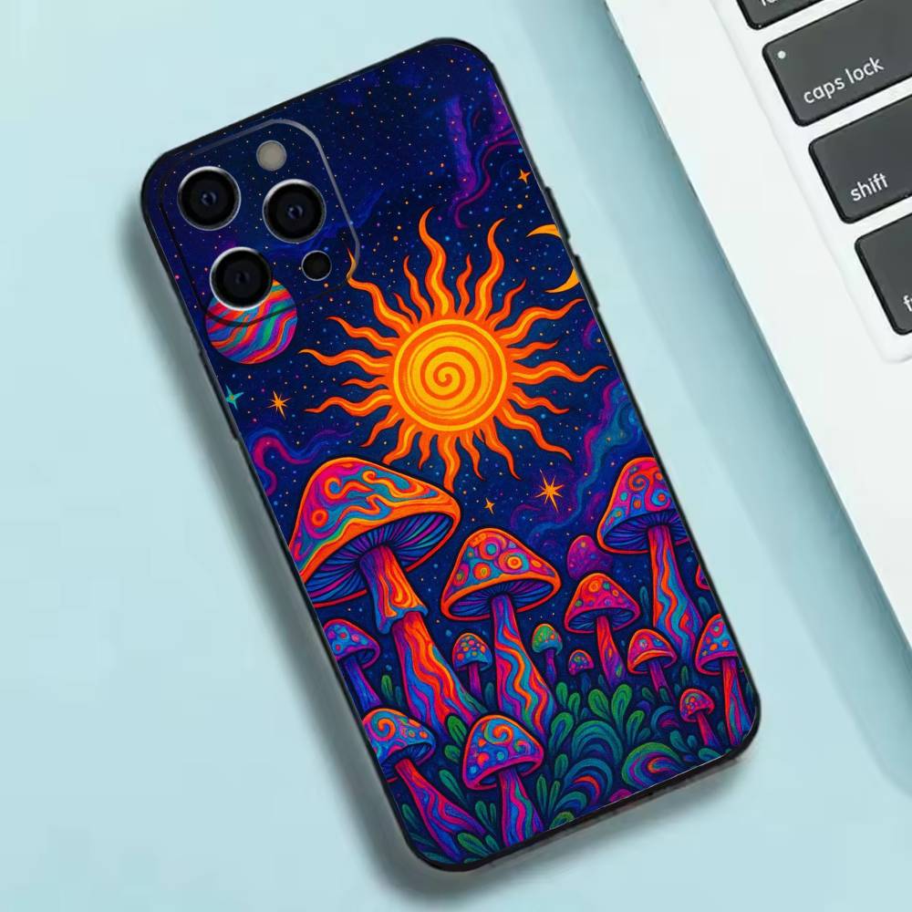 Trippy Psychedelic Mushrooms Phone Case Silicone Soft For IPhone 17 16 15 14 13 12 11 X XR Plus Pro Max Plus