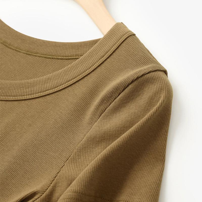 Tricou de damă, cu decolteu în U, cu mâneci scurte