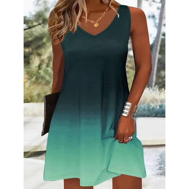 JPNTKY Moda Estiva Primaverile Senza Maniche Girocollo Abiti Casual