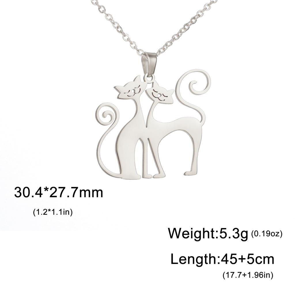 Cazador Loving Cat Pendant Necklaces for Women Stainless Steel Cute Kitten Animal Neck Chain Jewelry Gift Wholesale 2026 New