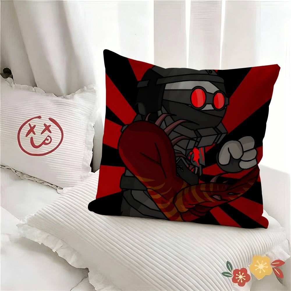 pc MADNESS COMBAT Hank Sharkrobot Pillow Case Fashion Square Pillowcase Bedroom Sofa Room Ins Decoration Leisure