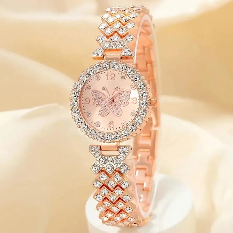New Women's Watches Butterfly Pattern Watch Rhinestones Light Luxury Women Quartz Watch Casual Bracelet Watches Relogio Feminino