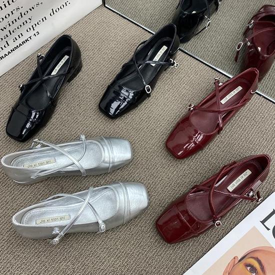 Cross Strap Buckle High-heeled Mary Jane Shoes for Women, Summer French Style, Girlish Feel, Coarse Single Shoes