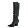 Fashion Kaky's New Pointed Thick Heeled Oversized Women's Boots, High Boots, Long Boots, Western Boots