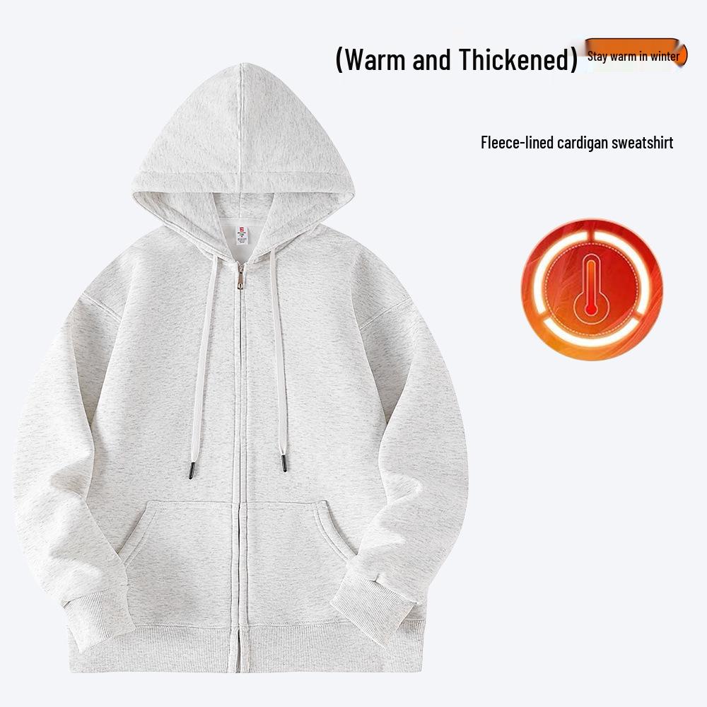 2025 Fleece-Lined Hoodie Jacket: Autumn/Winter Casual Sportswear