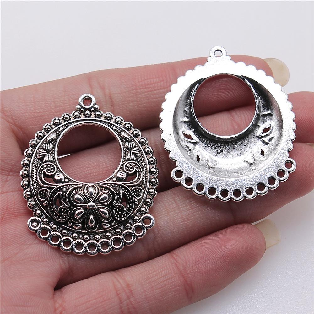 6pcs Antique Silver Color Earring Connector Charms For Jewelry Making Charms Earring Connector Jewelry Findings DIY