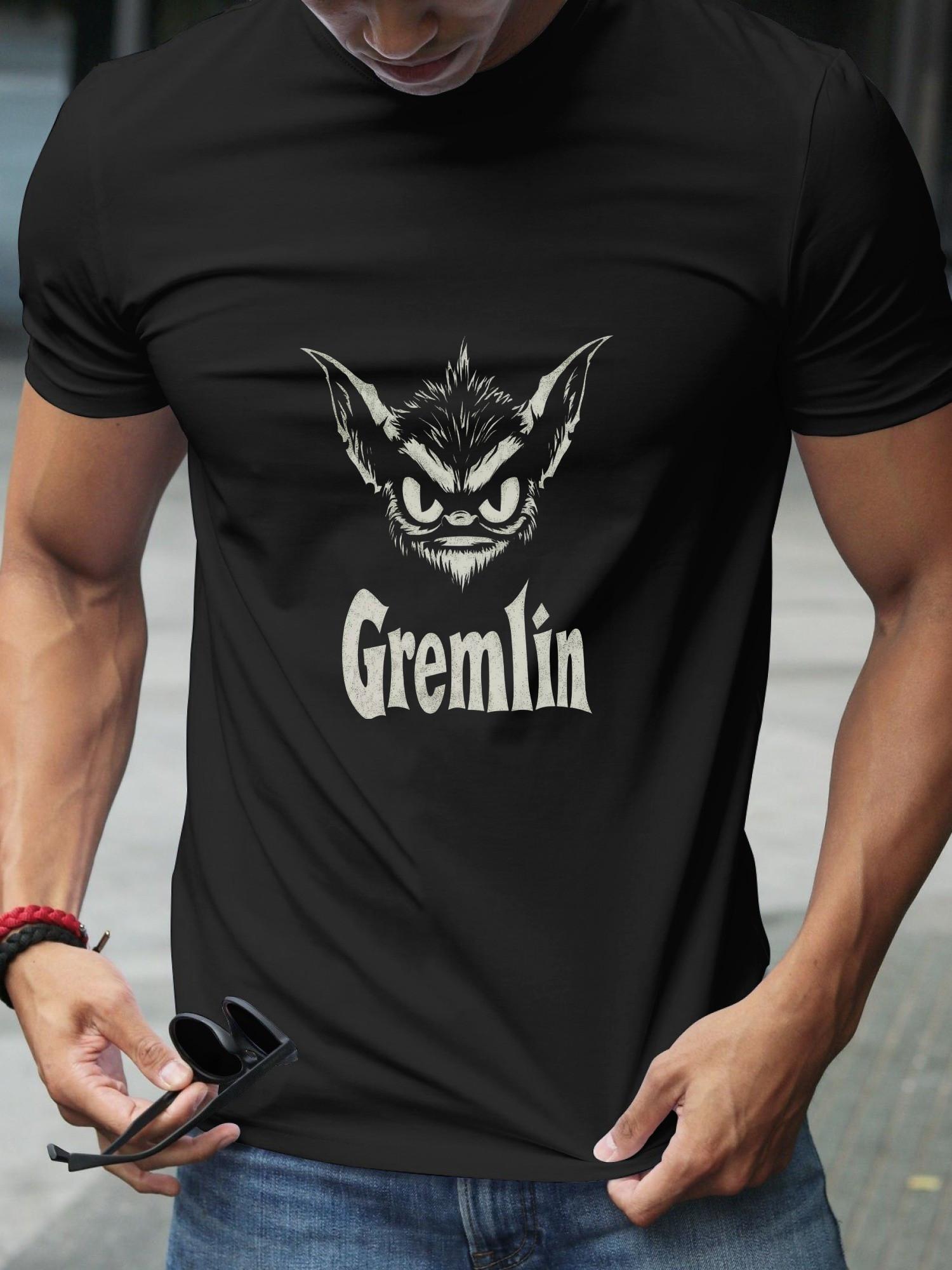 Gremlin Logo Grunge Style T-shirt - 180g Cotton Crew Neck Short Sleeve XXXL