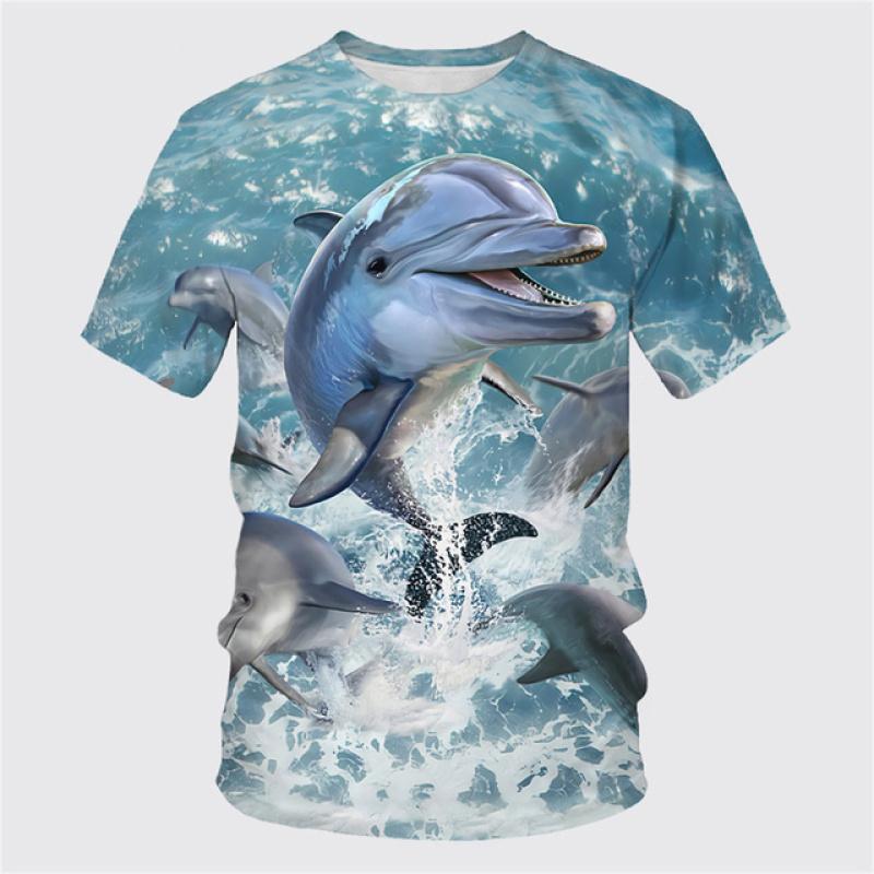 Vintage T Shirt Men/Woman Short Sleeve 3D Fish Print Top 2023 Oversized Clothes O Neck Casual Tee Male T-Shirt Streetwear