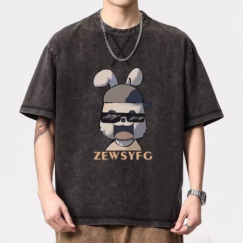 

Мужская повседневная футболка с коротким рукавом с принтом, базовая футболка в стиле хип-хоп с круглым вырезом, летний топ 5XL серый