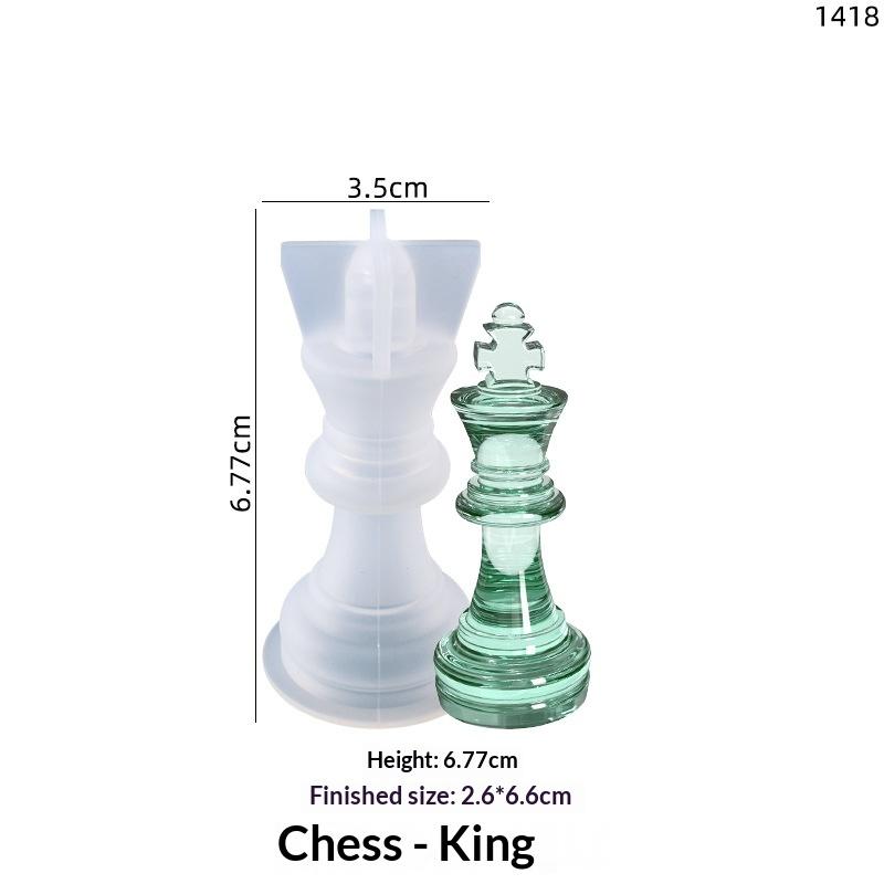 1 Set Diy Drop Glue International Chess Crystal Epoxy Resin Mold 3D Chess Piece Silicone Mould Accessories