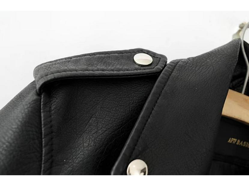 Women's Autumn/Winter PU Leather Motorcycle Jacket – Korean Style Slim Fit Short Coat