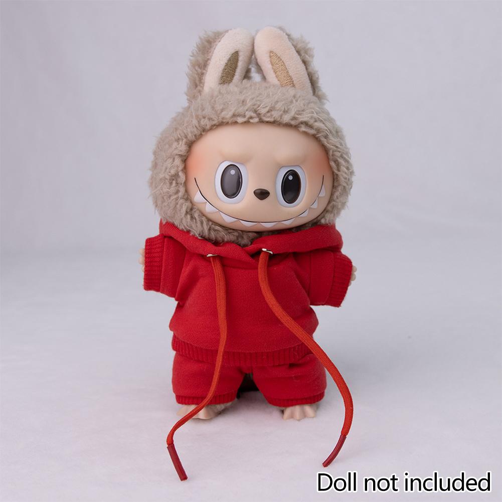 For 17cm Labubu Doll Clothes Fashion Clothes Hoodies Doll Clothes Color Match Hoodies Dolls Accessories Cute Decoration Little Cloths