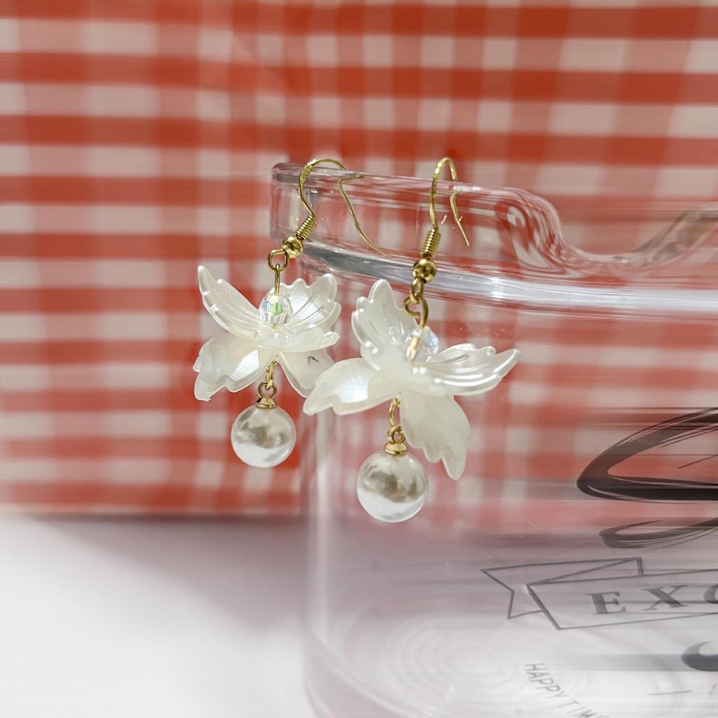 Purple Fairy Tassel Flower Earrings - Mori Girl Style