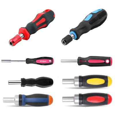 1/4 (6.35Mm) Ratchet Screwdriver Bit Holder Handle Multifunctional Magnetic Bit