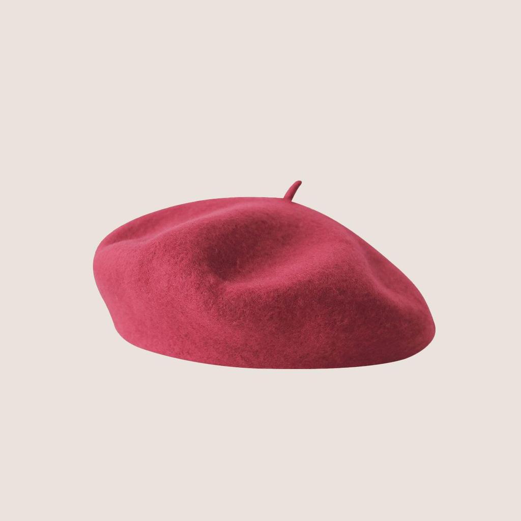 Vintage Wool French Beret for Women Solid Fashion Simple Casual Beret Solid Classic Breathable Soft Comfortable Hat for Fall Winter