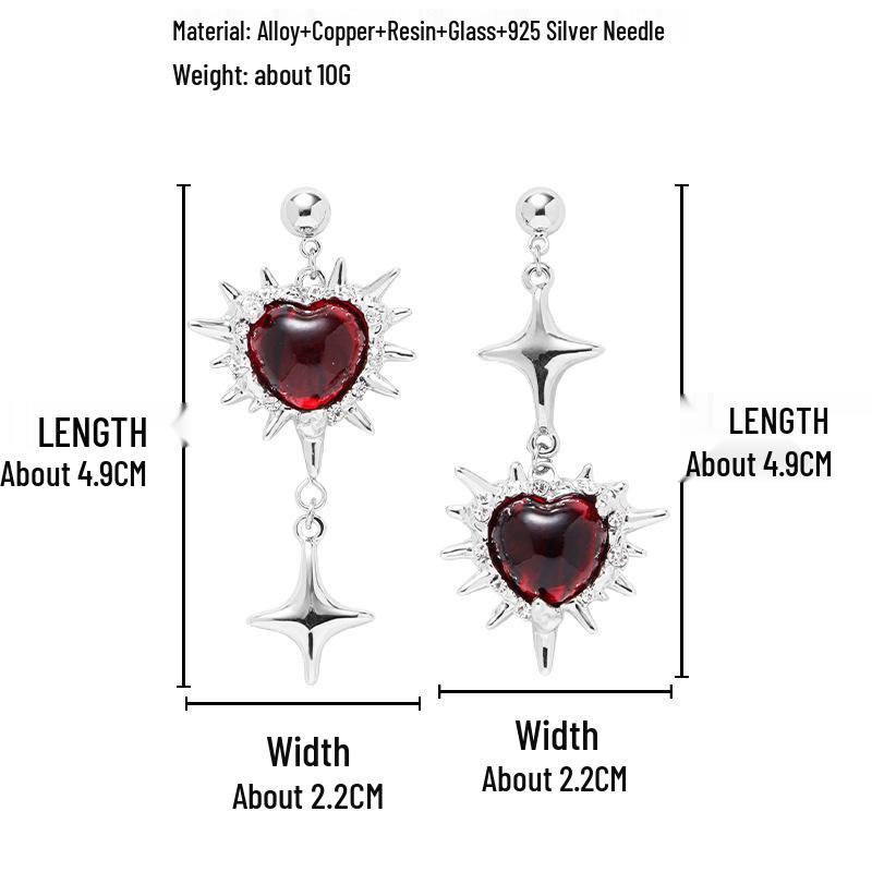 

Элегантные готические серьги-подвески с сердцем и шипами: Европейская и американская элитная бижутерия