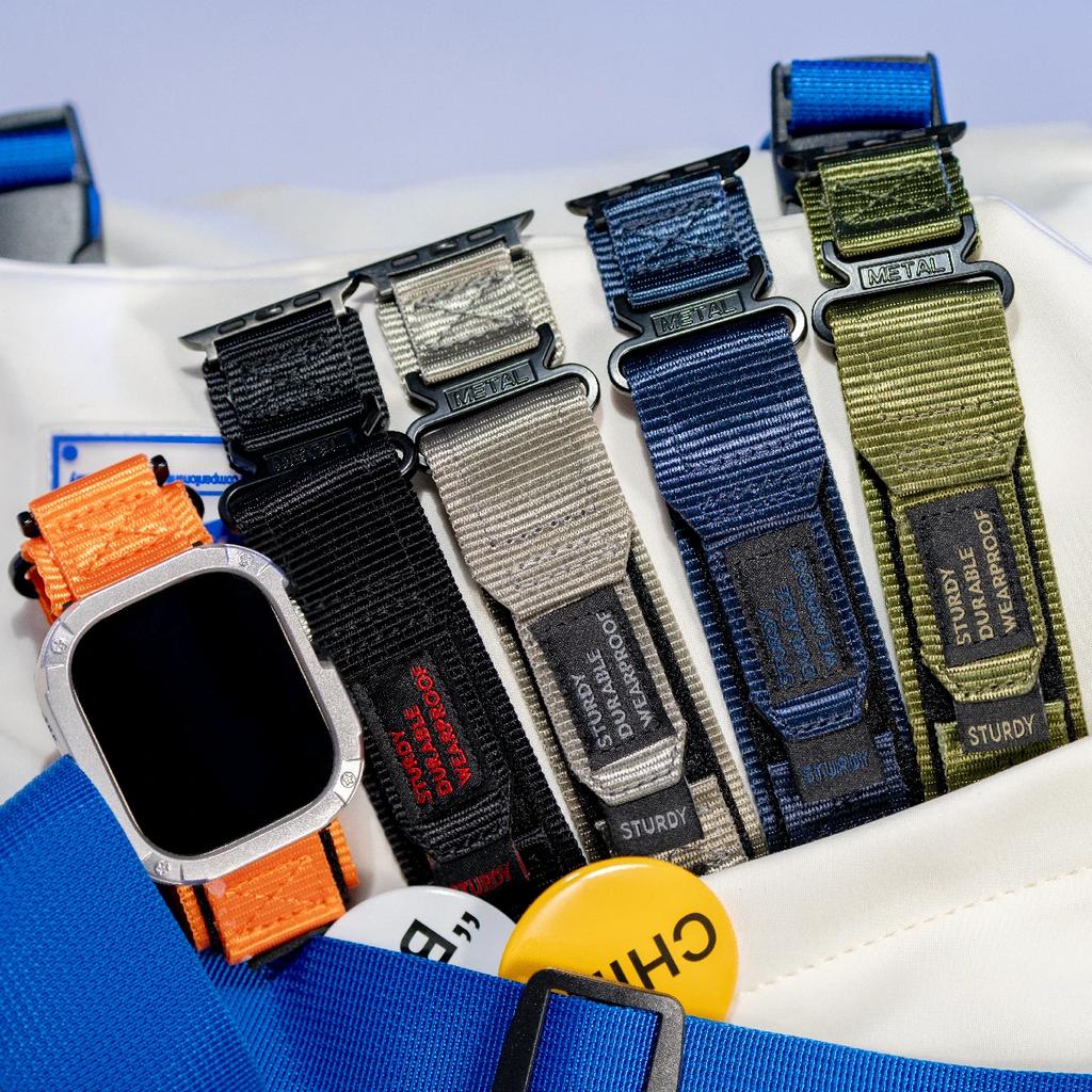 Cinturino in Nylon + Custodia per Apple Watch Ultra Band 42 46mm 49mm 44mm 41mm 45mm 40mm Braccialetto Sportivo Tattico per Iwatch Serie 10 9 8 7