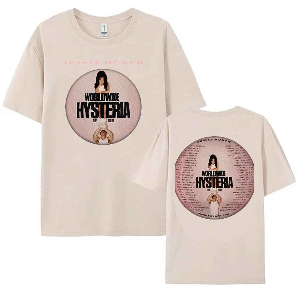 Y2K JESSIE MURPH The Worldwide Hysteria Tour 2025 T-shirt Cotton Summer Unisex Streetwear Hip Hop Casual Female Tshirts Graphic