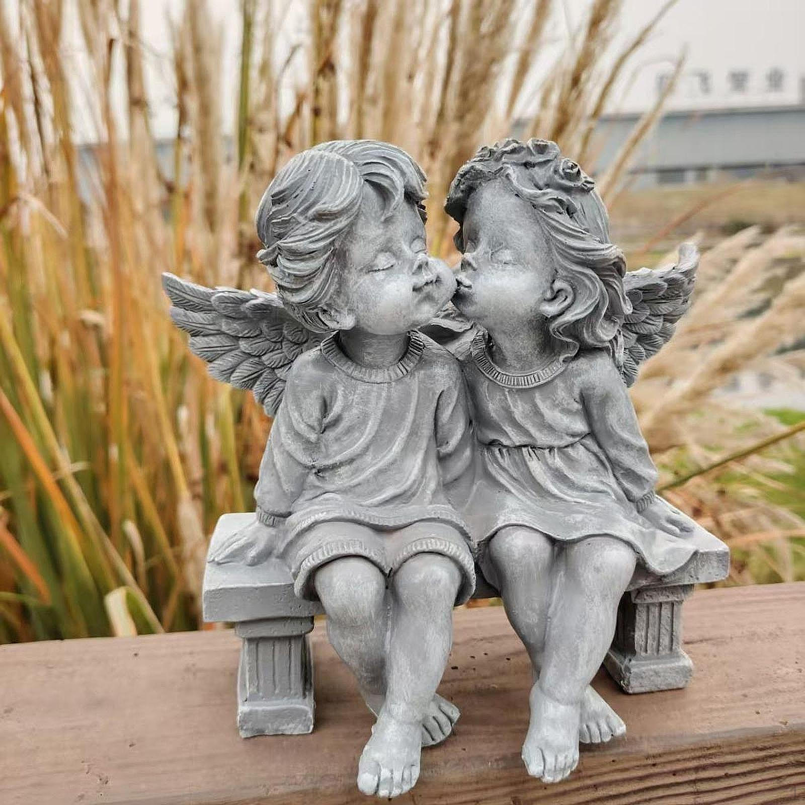 

Ангельская парная статуэтка, херувим, скульптура, произведение искусства, фигурка из смолы, украшение в виде крыла для вечеринки на кухне серый